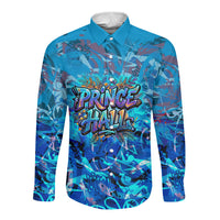 Prince Hall Freemasonry Long Sleeve Button Shirt Compasses Masonic Art - Urban Graffiti Style