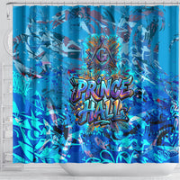 Prince Hall Freemasonry Shower Curtain Compasses Masonic Art - Urban Graffiti Style