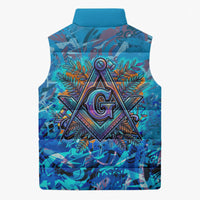 Prince Hall Freemasonry Sleeveless Puffer Jacket Compasses Masonic Art - Urban Graffiti Style