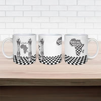 Prince Hall Affiliated Freemasonry Ceramic Mug Classic Masonic Pillars Boaz Jachin Checkerboard Africa Map