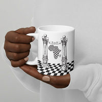 Prince Hall Affiliated Freemasonry Ceramic Mug Classic Masonic Pillars Boaz Jachin Checkerboard Africa Map