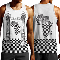 Prince Hall Affiliated Freemasonry Men Tank Top Classic Masonic Pillars Boaz Jachin Checkerboard Africa Map