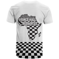 Prince Hall Affiliated Freemasonry T shirt Classic Masonic Pillars Boaz Jachin Checkerboard Africa Map