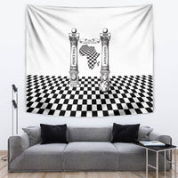 Prince Hall Affiliated Freemasonry Tapestry Classic Masonic Pillars Boaz Jachin Checkerboard Africa Map