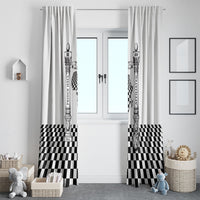Prince Hall Affiliated Freemasonry Window Curtain Classic Masonic Pillars Boaz Jachin Checkerboard Africa Map