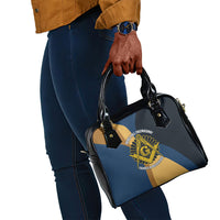 Prince Hall Freemasonry Shoulder Handbag Square and Compasses Gold Blue Geometric