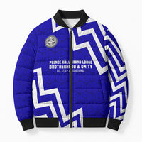 Prince Hall Grand Lodge Bomber Puffer Jacket Founder Portrait Geometric Brotherhood