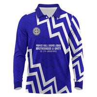 Prince Hall Grand Lodge Long Sleeve Polo Shirt Founder Portrait Geometric Brotherhood