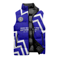 Prince Hall Grand Lodge Sleeveless Puffer Jacket Founder Portrait Geometric Brotherhood
