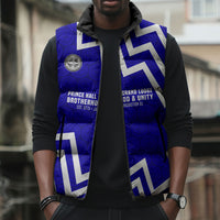 Prince Hall Grand Lodge Sleeveless Puffer Jacket Founder Portrait Geometric Brotherhood