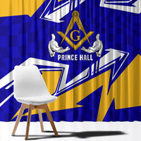 Prince Hall Freemasonry Window Curtain Square and Compasses Masonic Brothers