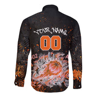 Personalized Arizona Long Sleeve Button Shirt Graffiti Street Art Southwest Cactus Route 66 Retro
