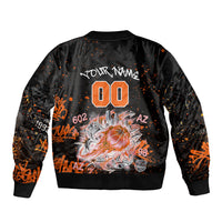 Personalized Arizona Sleeve Zip Bomber Jacket Graffiti Street Art Southwest Cactus Route 66 Retro