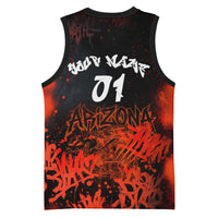 Personalized Arizona Street Graffiti Basketball Jersey Urban Phoenix Underground Art Phoenix Bird Rattlesnake