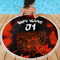 Personalized Arizona Street Graffiti Beach Blanket Urban Phoenix Underground Art Phoenix Bird Rattlesnake