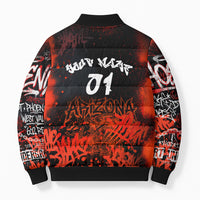 Personalized Arizona Street Graffiti Bomber Puffer Jacket Urban Phoenix Underground Art Phoenix Bird Rattlesnake