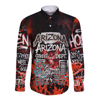 Personalized Arizona Street Graffiti Long Sleeve Button Shirt Urban Phoenix Underground Art Phoenix Bird Rattlesnake