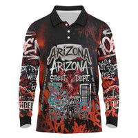 Personalized Arizona Street Graffiti Long Sleeve Polo Shirt Urban Phoenix Underground Art Phoenix Bird Rattlesnake