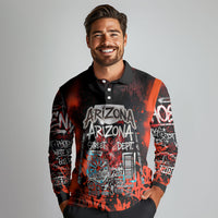 Personalized Arizona Street Graffiti Long Sleeve Polo Shirt Urban Phoenix Underground Art Phoenix Bird Rattlesnake