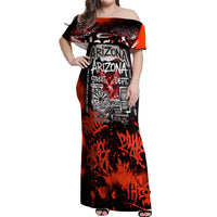 Personalized Arizona Street Graffiti Off Shoulder Maxi Dress Urban Phoenix Underground Art Phoenix Bird Rattlesnake