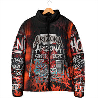 Personalized Arizona Street Graffiti Padded Jacket Urban Phoenix Underground Art Phoenix Bird Rattlesnake