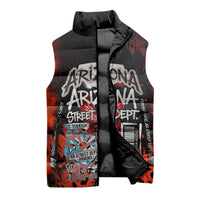 Personalized Arizona Street Graffiti Sleeveless Puffer Jacket Urban Phoenix Underground Art Phoenix Bird Rattlesnake