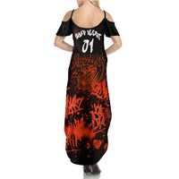 Personalized Arizona Street Graffiti Summer Maxi Dress Urban Phoenix Underground Art Phoenix Bird Rattlesnake