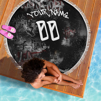 Personalized California West Coast Graffiti Beach Blanket Urban Los Angeles Street Art - Hollywood LAX