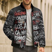 Personalized California West Coast Graffiti Bomber Puffer Jacket Urban Los Angeles Street Art - Hollywood LAX