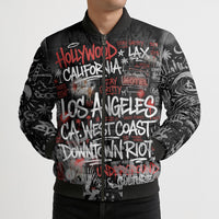 Personalized California West Coast Graffiti Bomber Puffer Jacket Urban Los Angeles Street Art - Hollywood LAX