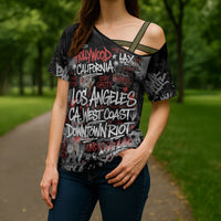 Personalized California West Coast Graffiti Cross Shoulder Shirt Urban Los Angeles Street Art - Hollywood LAX