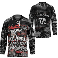 Personalized California West Coast Graffiti Hockey Jersey Urban Los Angeles Street Art - Hollywood LAX