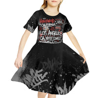 Personalized California West Coast Graffiti Kid Short Sleeve Dress Urban Los Angeles Street Art - Hollywood LAX