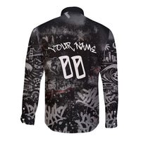 Personalized California West Coast Graffiti Long Sleeve Button Shirt Urban Los Angeles Street Art - Hollywood LAX