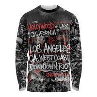 Personalized California West Coast Graffiti Long Sleeve Shirt Urban Los Angeles Street Art - Hollywood LAX