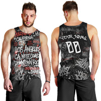 Personalized California West Coast Graffiti Men Tank Top Urban Los Angeles Street Art - Hollywood LAX