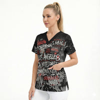 Personalized California West Coast Graffiti Scrub Top Urban Los Angeles Street Art - Hollywood LAX