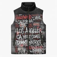 Personalized California West Coast Graffiti Sleeveless Puffer Jacket Urban Los Angeles Street Art - Hollywood LAX