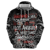 Personalized California West Coast Graffiti Zip Hoodie Urban Los Angeles Street Art - Hollywood LAX