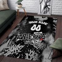 Personalized California Street Graffiti Area Rug Monochrome Urban Streetwear - Phoenix Bird - West Coast Riot