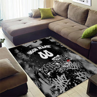 Personalized California Street Graffiti Area Rug Monochrome Urban Streetwear - Phoenix Bird - West Coast Riot