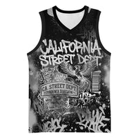 Personalized California Street Graffiti Basketball Jersey Monochrome Urban Streetwear - Phoenix Bird - West Coast Riot