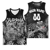 Personalized California Street Graffiti Basketball Jersey Monochrome Urban Streetwear - Phoenix Bird - West Coast Riot