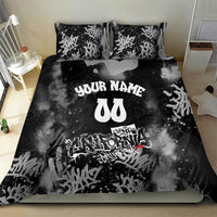 Personalized California Street Graffiti Bedding Set Monochrome Urban Streetwear - Phoenix Bird - West Coast Riot