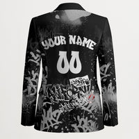 Personalized California Street Graffiti Blazer Monochrome Urban Streetwear - Phoenix Bird - West Coast Riot