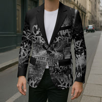 Personalized California Street Graffiti Blazer Monochrome Urban Streetwear - Phoenix Bird - West Coast Riot