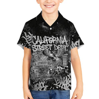 Personalized California Street Graffiti Hawaiian Shirt Monochrome Urban Streetwear - Phoenix Bird - West Coast Riot