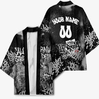 Personalized California Street Graffiti Kimono Monochrome Urban Streetwear - Phoenix Bird - West Coast Riot
