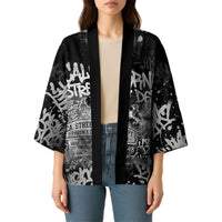 Personalized California Street Graffiti Kimono Monochrome Urban Streetwear - Phoenix Bird - West Coast Riot
