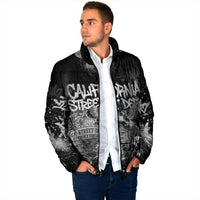 Personalized California Street Graffiti Padded Jacket Monochrome Urban Streetwear - Phoenix Bird - West Coast Riot